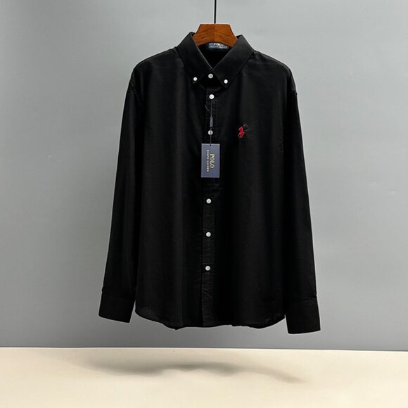 Ralph Lauren Black Polo Long-Sleeve Shirt - Picture 1 of 8